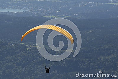 Extreme paragliding in high mountains Alps (Carinthia, Austria) Stock Photo
