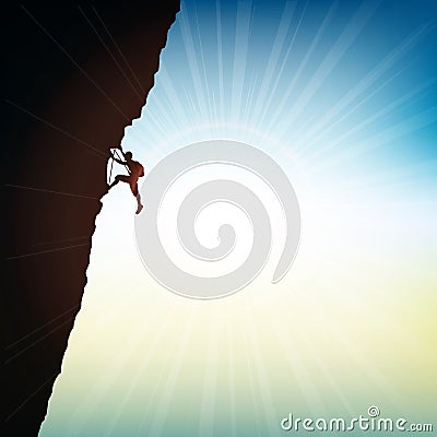 Extreme rock climber Vector Illustration