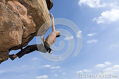 Extreme Rock Climbing Stock Photo