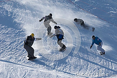 Extreme snowboarding race Editorial Stock Photo