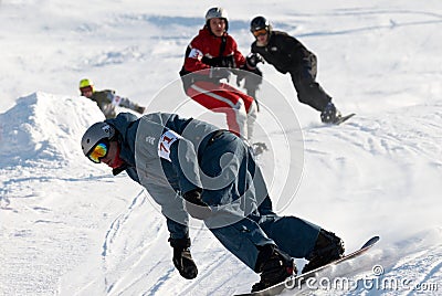 Extreme snowboarding race Editorial Stock Photo