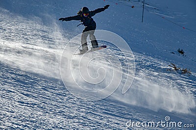 Extreme snowboarding and winter sports. Stock Photo
