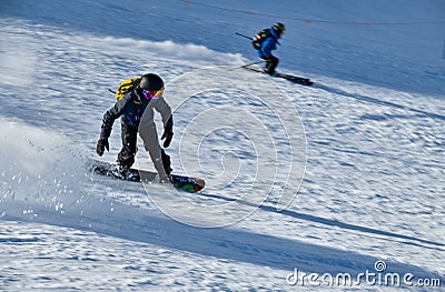 Extreme snowboarding and winter sports. Stock Photo