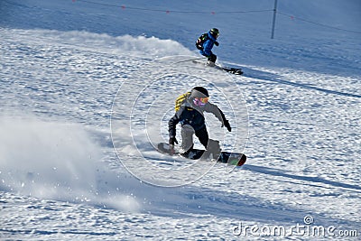 Extreme snowboarding and winter sports. Stock Photo