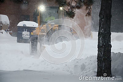 Extreme snowfall during snowstorm in Toronto Editorial Stock Photo