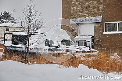 Extreme snowfall during snowstorm in Toronto Editorial Stock Photo