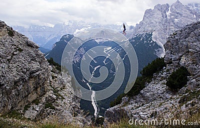 Extreme sports in the Dolomites, Italy Editorial Stock Photo