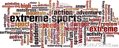 Extreme sports word cloud Vector Illustration