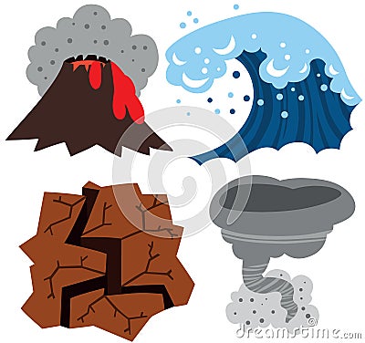 Extreme Weather Set Stock Photo