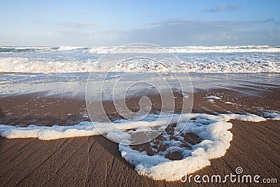 Extreme wide-angle scenic at Pensacola Beach in Florida. Stock Photo