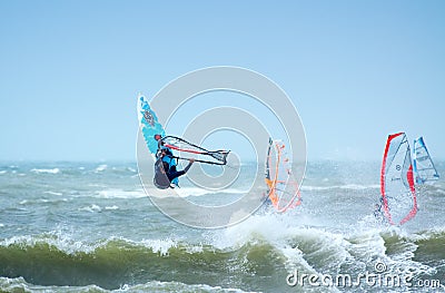 Extreme windsurfing Stock Photo