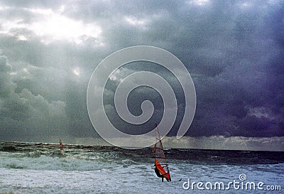 Captivating surfing photos from Westerland on Sylt in Germany Editorial Stock Photo