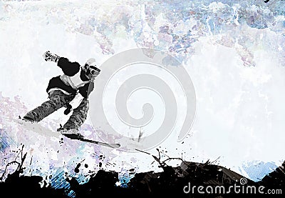 Extreme Winter Sports Layout Stock Photo