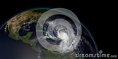 Extremely detailed and realistic high resolution 3D illustration of a hurricane Cartoon Illustration