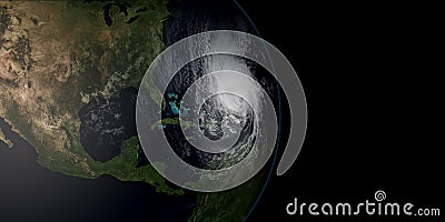 Extremely detailed and realistic high resolution 3D illustration of a hurricane Cartoon Illustration