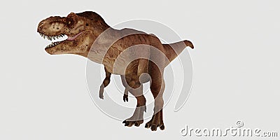 Extremely detailed and realistic high resolution 3d illustration of a T-Rex Dinosaur isolated on white Background Stock Photo