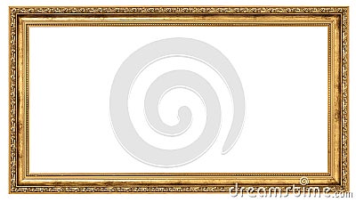 Extremely long golden frame Stock Photo