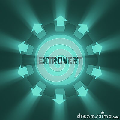 Extrovert character type. Psychlogy metaphor. Stock Photo