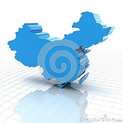 Extruded map of China Stock Photo