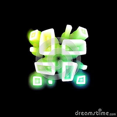 Neon rectangles and squares Stock Photo