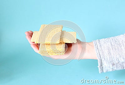 Extruding bread Stock Photo