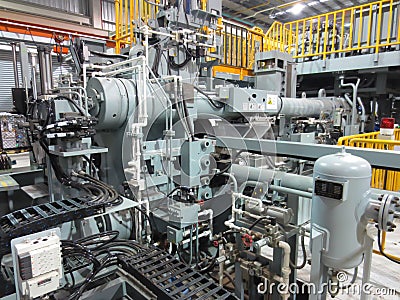 Extrusion aluminium machine Stock Photo