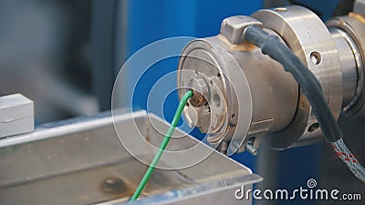 Extrusion manufacturing line - extruder, close up Stock Photo