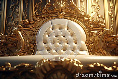 Luxurious gold pattern on a royal throne conveying Stock Photo