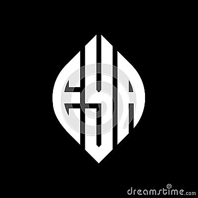 EYA circle letter logo design with circle and ellipse shape. EYA ellipse letters with typographic style. The three initials form a Vector Illustration