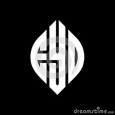 EYD circle letter logo design with circle and ellipse shape. EYD ellipse letters with typographic style. The three initials form a Vector Illustration