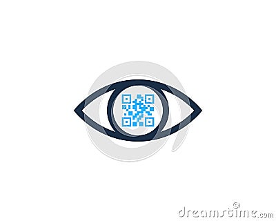 Eye Barcode Icon Logo Design Element Vector Illustration