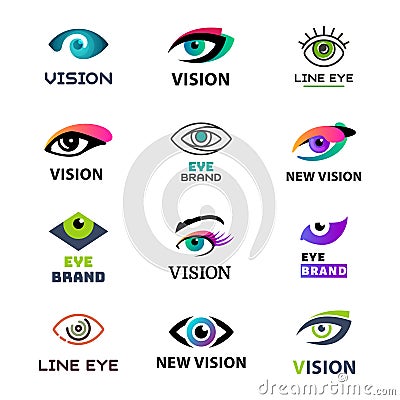 Eye blinker business vision daylight glimmer template logotype idea keeker light peeper company badge vector Vector Illustration