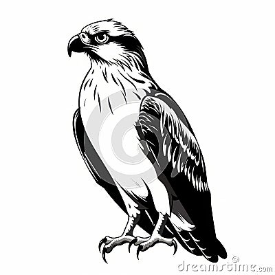 Eye-catching Black And White Hawk Royalty Free Vectors Stock Photo