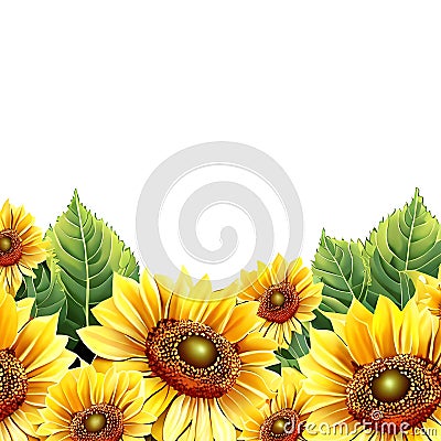 Eye catching floral background design with colorful sunflowers ai generated Stock Photo