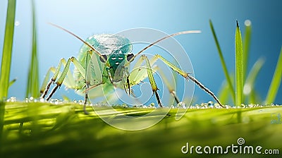 Eye-catching Green Insect In Perry Rhodan Style On Rtx On Stock Photo