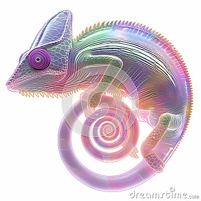 Spectacular Rainbow Lizard Illustration Stock Photo