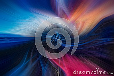 Colorful abstract twisted light fibers effect background Stock Photo