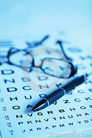 Eye chart test Stock Photo