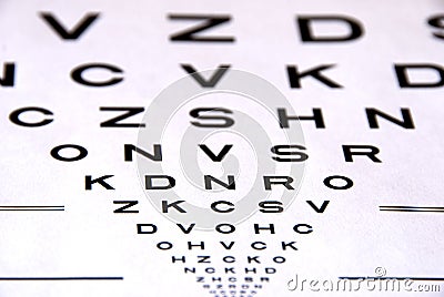 Eye chart test Stock Photo