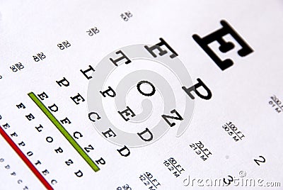 Eye chart test Stock Photo