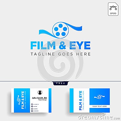 eye cinema studio entertaintment simple logo template vector illustration icon element Vector Illustration