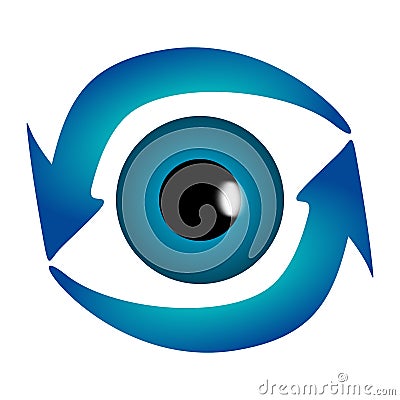 Eye clinic logo with white background. Stock Photo