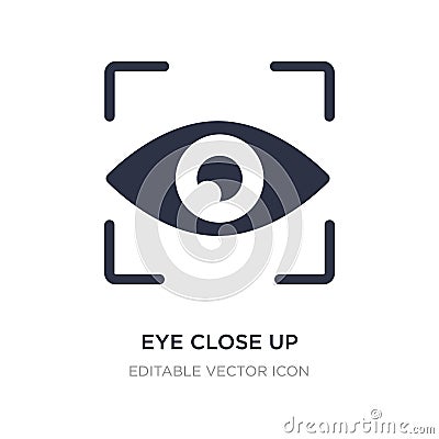 eye close up visibility button icon on white background. Simple element illustration from UI concept Vector Illustration