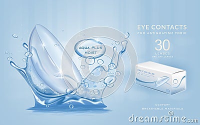 Eye contacts ads template Vector Illustration