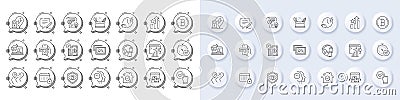 Eye detect, Parking payment and Time management line icons. For web app, printing. Line icons. Vector Stock Photo