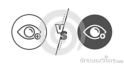 Farsightedness line icon. Eye diopter sign. Optometry vision. Vector Vector Illustration