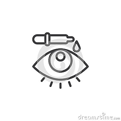 Eye drop pipette line icon Vector Illustration