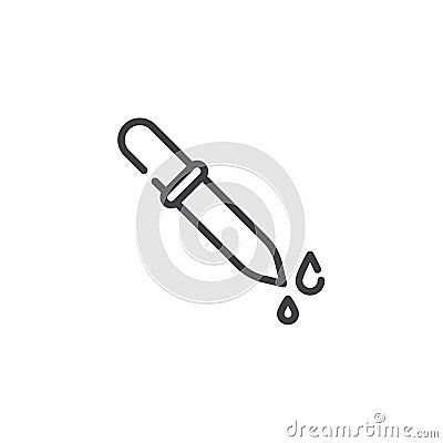 Eye dropper pipette line icon Vector Illustration