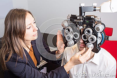 Eye exam Stock Photo