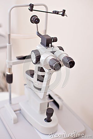 Eye examination in oculist lab Editorial Stock Photo